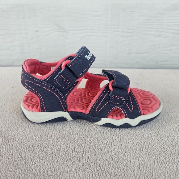 Timberland Adventure Seeker 2-Strap Sandal Navy Pink Toddler SZ 6 Hook & Loop - Picture 4 of 12